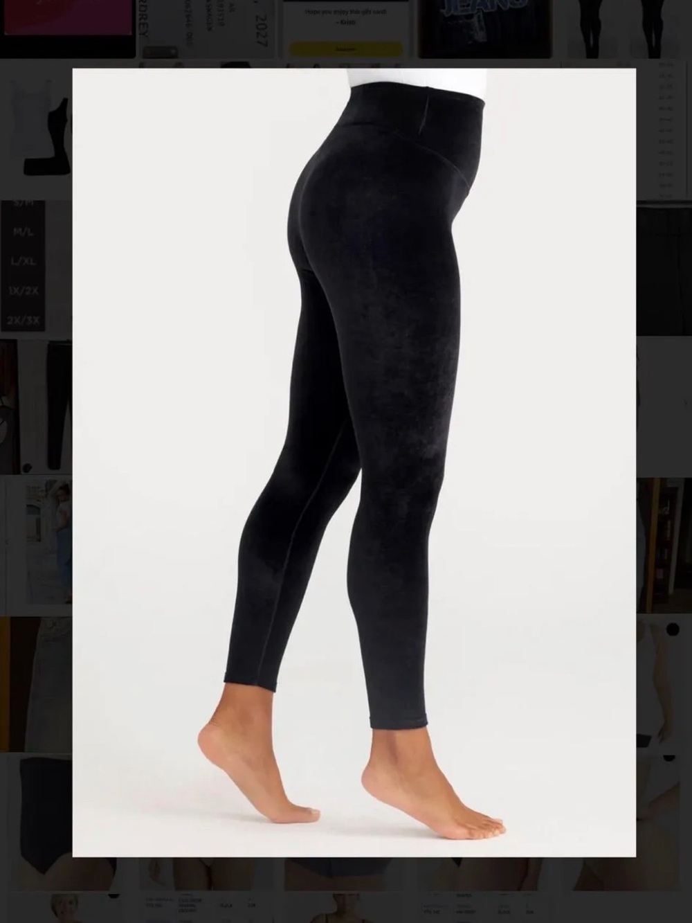 NEW YUMMIE Faux Suede Shaping Leggings Black